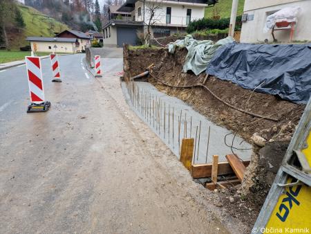 Sanacija zidu ob občinski cesti v Košišah (4)
